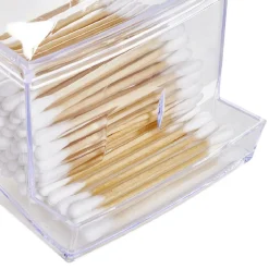Distributeur de coton-tiges transparent