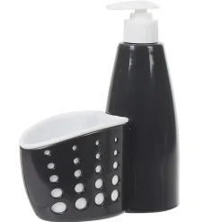 Distributeur de liquide vaisselle avec compartiment à éponge noir