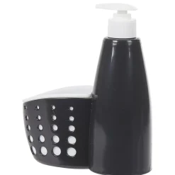 Distributeur de liquide vaisselle avec compartiment à éponge noir