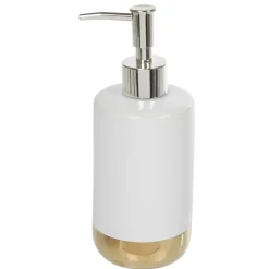 Distributeur de savon céramique blanc cuivre