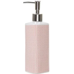 Distributeur de savon céramique carreau de ciment rose