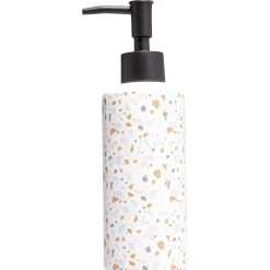 Distributeur de savon céramique motif terrazzo Ø6xH15cm