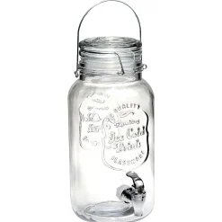 Distributeur forme bocal en verre transparent cont. 3,8 L