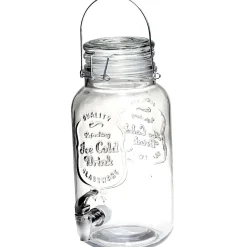 Distributeur forme bocal en verre transparent cont. 3,8 L