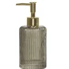 Distributeur savon liquide verre noir doré