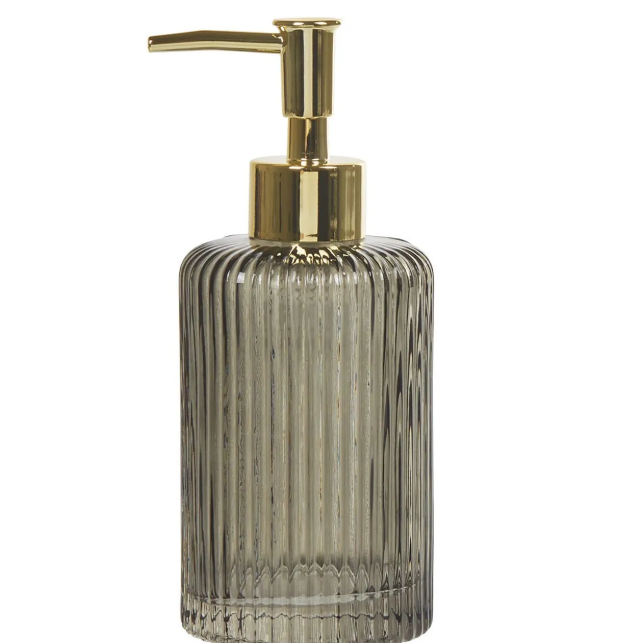 Distributeur savon liquide verre noir doré