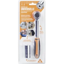 Douille universelle clé à cliquet avec adaptateur pour perçeuse