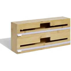 Dérouleur film alimentaire double en bambou