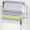 Dérouleur papier WC blanc rayures colorés