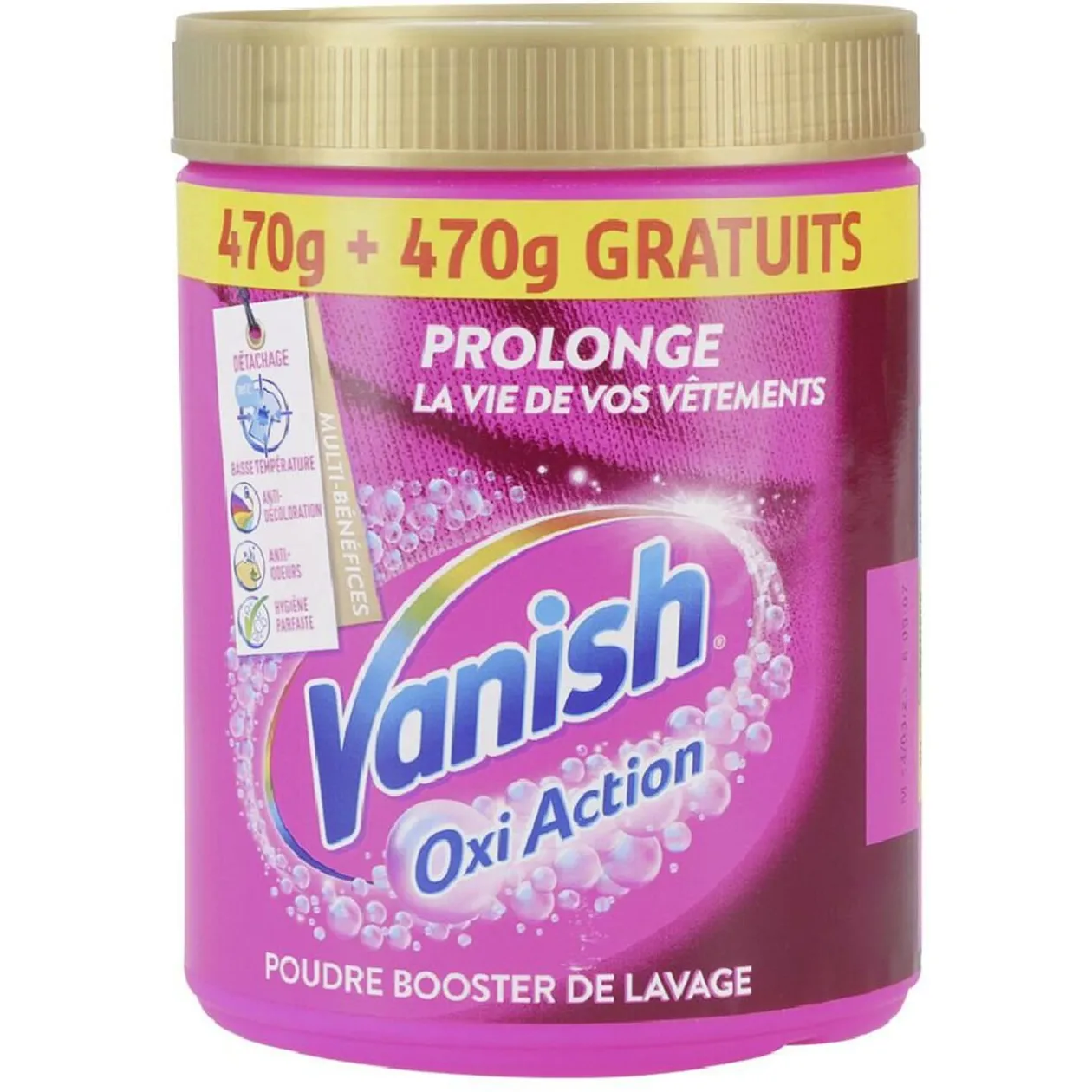 Détachant poudre booster de lavage Vanish Oxi Action 940g