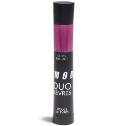 Duo levres gloss et rouge a levres assortie