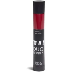 Duo levres gloss et rouge a levres assortie