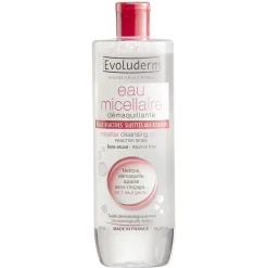 Eau micellaire Evoluderm démaquillante peaux réactives 500 ml