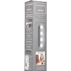 Eclairage 4 ampoules à ventouses pour miroir