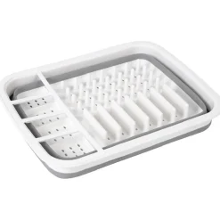 Egouttoir à vaisselle rétractable blanc gris