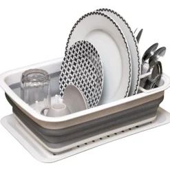 Egouttoir à vaisselle rétractable avec plateau