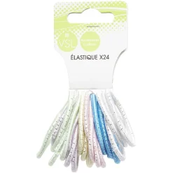 Elastique pour cheveux multicolore x24