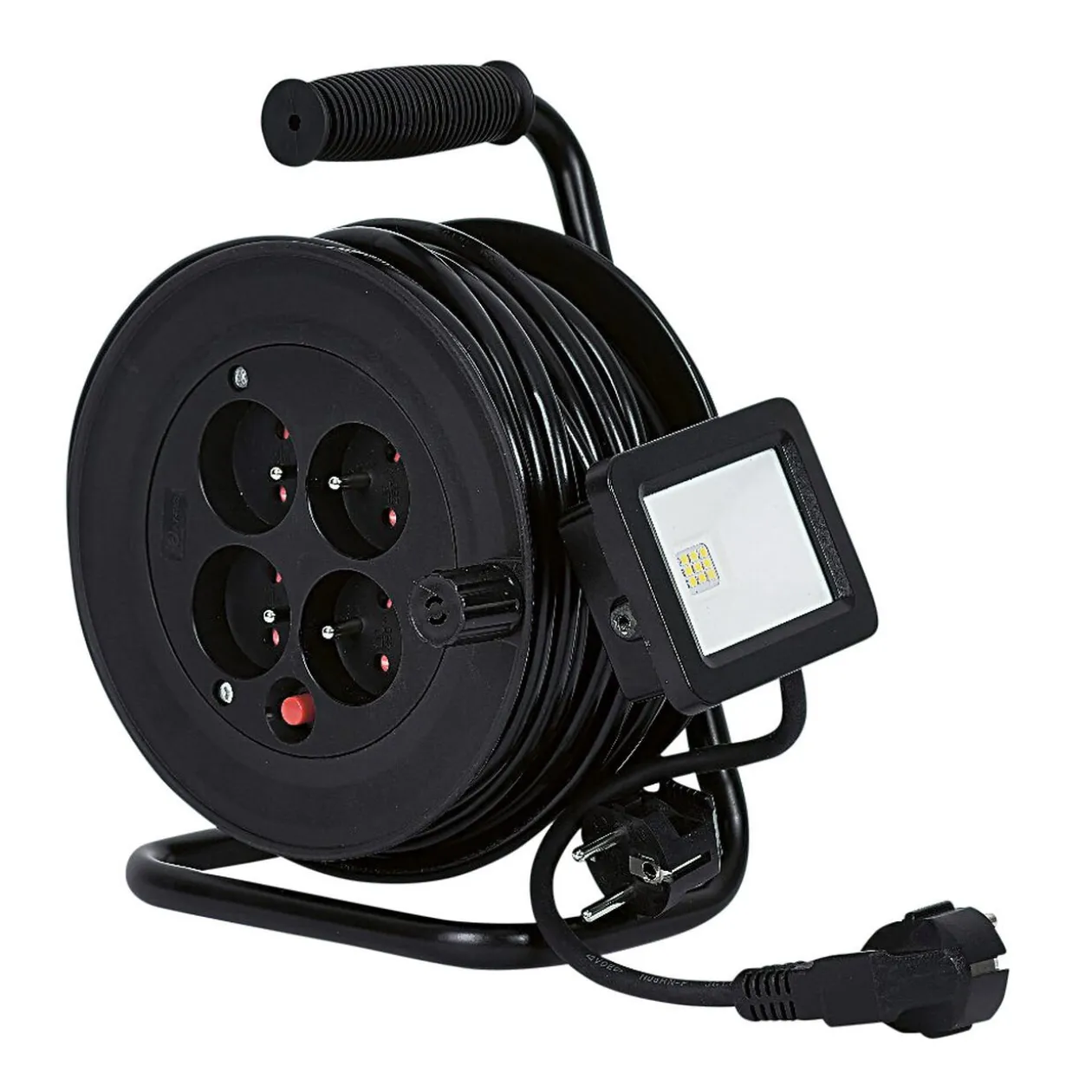 Enrouleur électrique avec projecteur LED