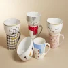 Ensemble mug 355ml avec bol 520ml porcelaine motif bonhomme de neige