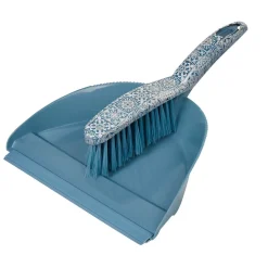 Ensemble pelle et balayette bleu carreaux de ciment