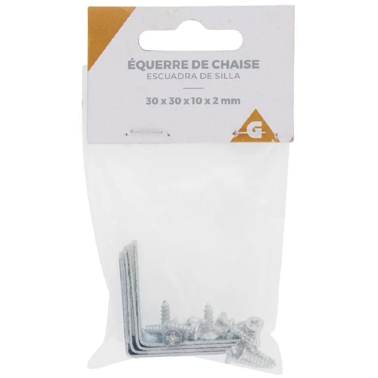 Equerre chaise 30x30x10 mm - Largeur 2 mm