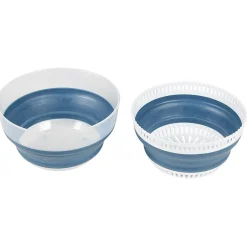 Essoreuse à salade rétractable 3,5 L bleu et blanc