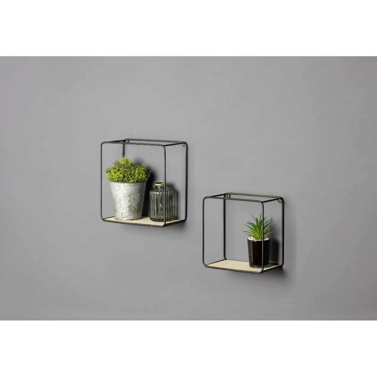 Etagère carré noir x2