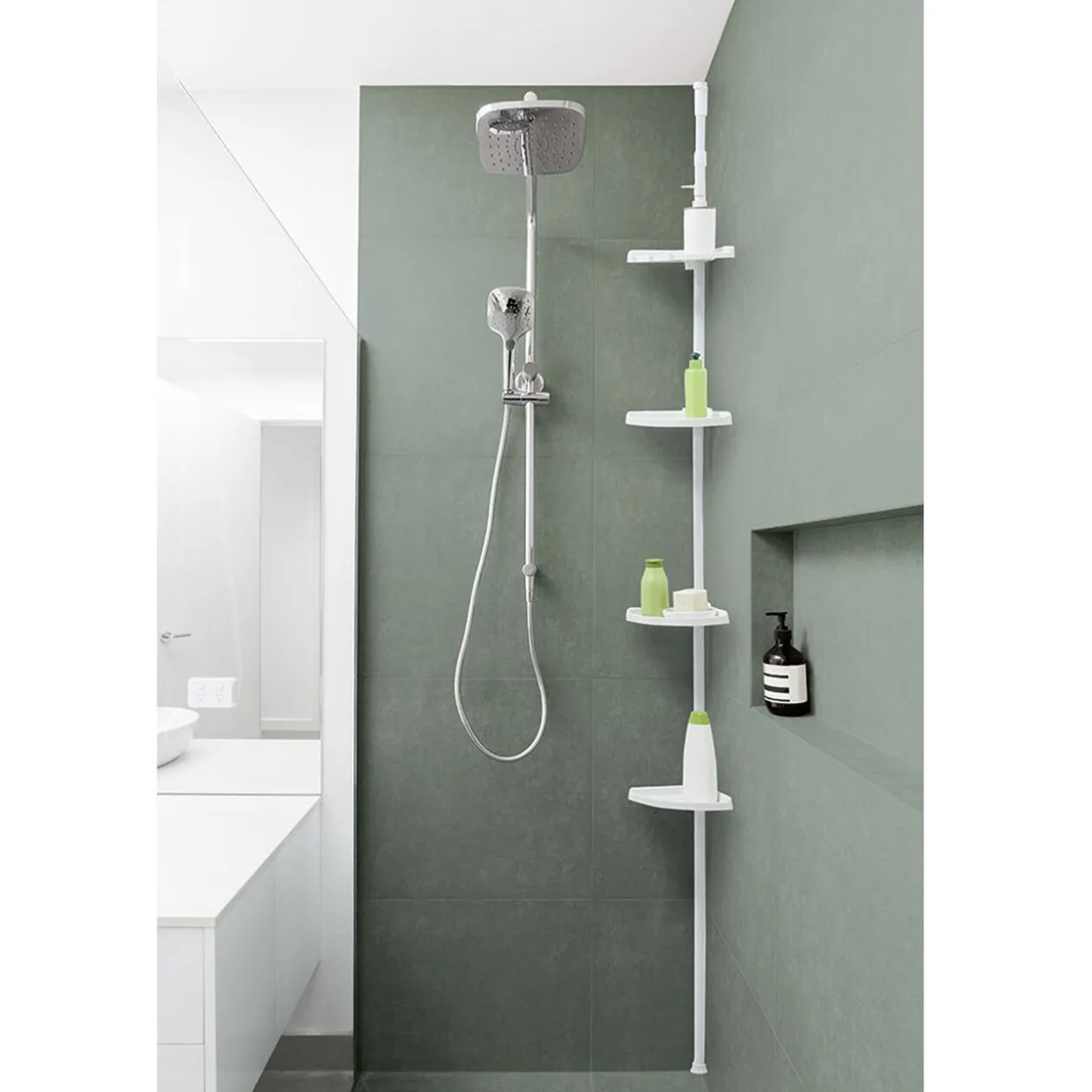 Etagère d'angle de douche extensible