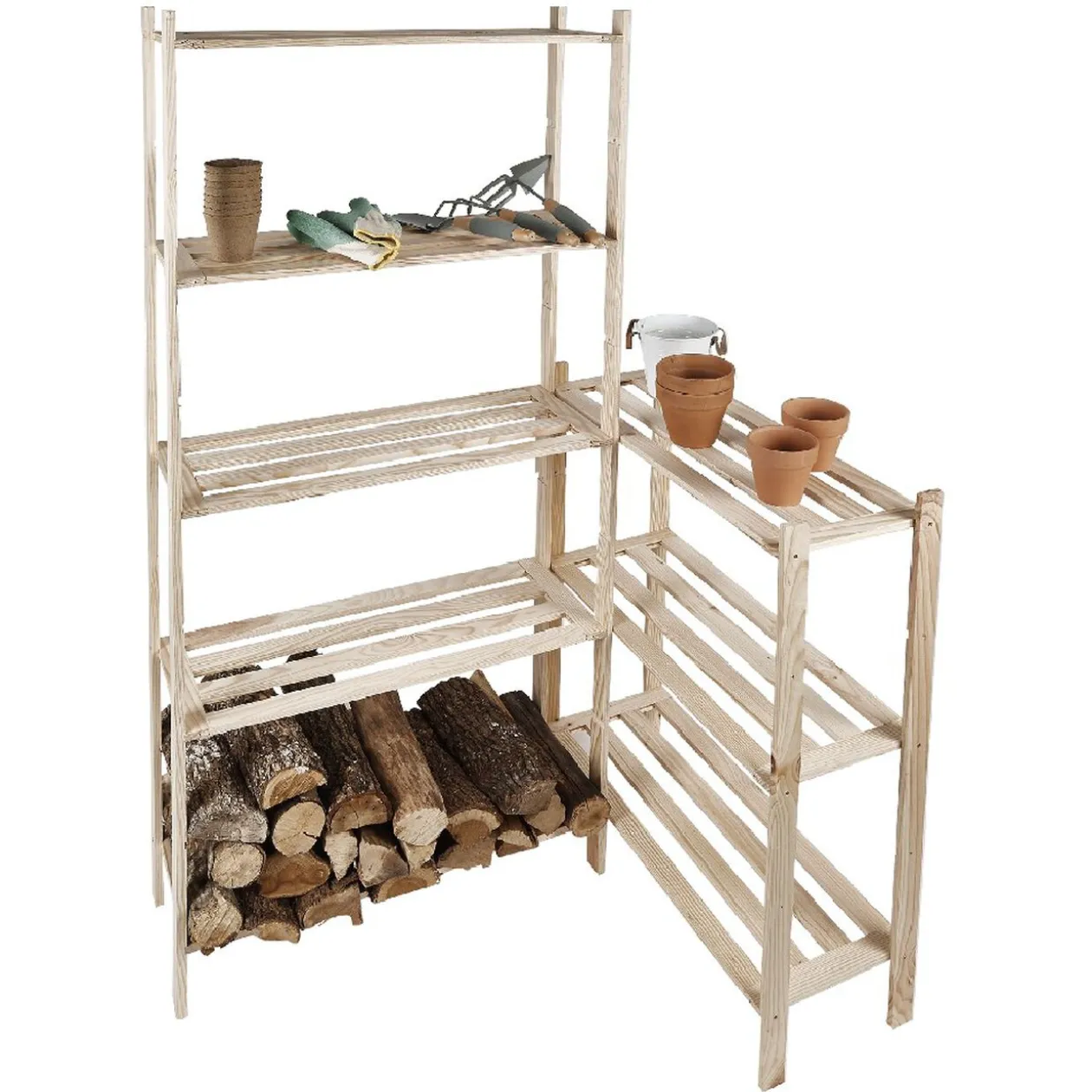 Etagère de rangement en pin x 2