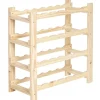 Etagère porte bouteille 4 niveaux en pin naturel