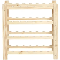 Etagère porte bouteille 4 niveaux en pin naturel