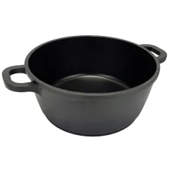 Faitout noir couvercle verre transparent