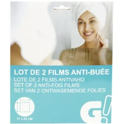 Film anti buée adhérent pour miroir ou fenêtre x2