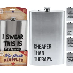 Flasque en métal message humoristique