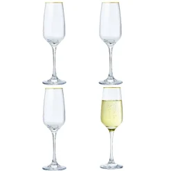 Flûte à champagne bord doré 19,5cl x4