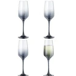 Flûte à champagne fumé noir 19,5cl x4