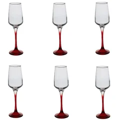 Flûte à champagne rouge translucide x6
