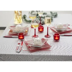 Flûte à champagne rouge translucide x6