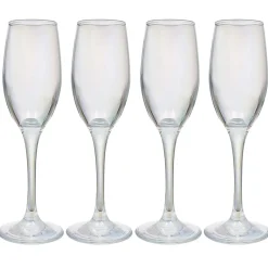 Flûte en verre transparent irisé x4