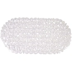 Fond de baignoire antidérapant design galet pvc blanc