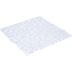 Fond de douche carré design galet pvc transparent