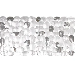 Fond de douche design galets gris brillant