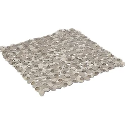 Fond de douche en pvc gris effet galets