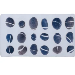 Fond de douche pvc blanc motif galets gris