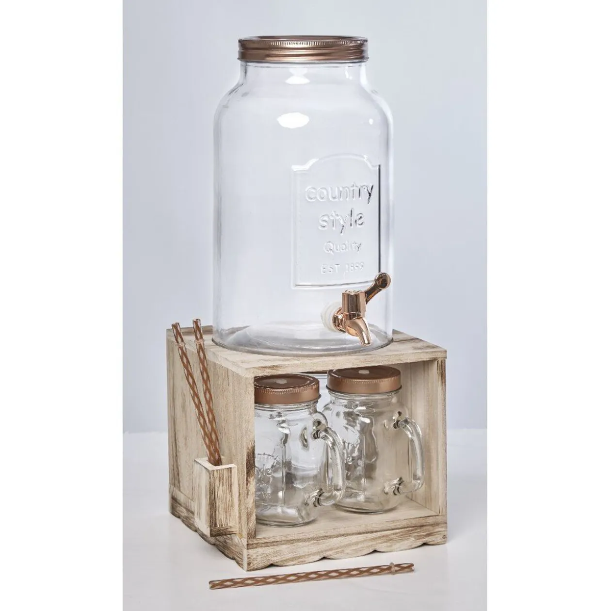 Fontaine à boisson et 4 bocaux