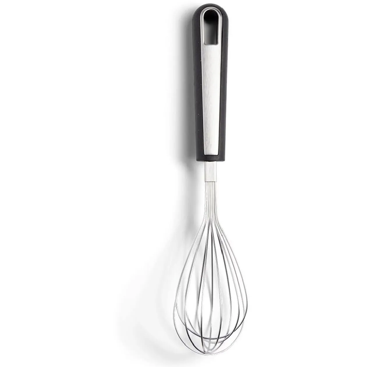 Fouet en inox avec manche en plastique noir L.29,5cm