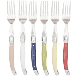 Fourchette inox manche multicolore x6