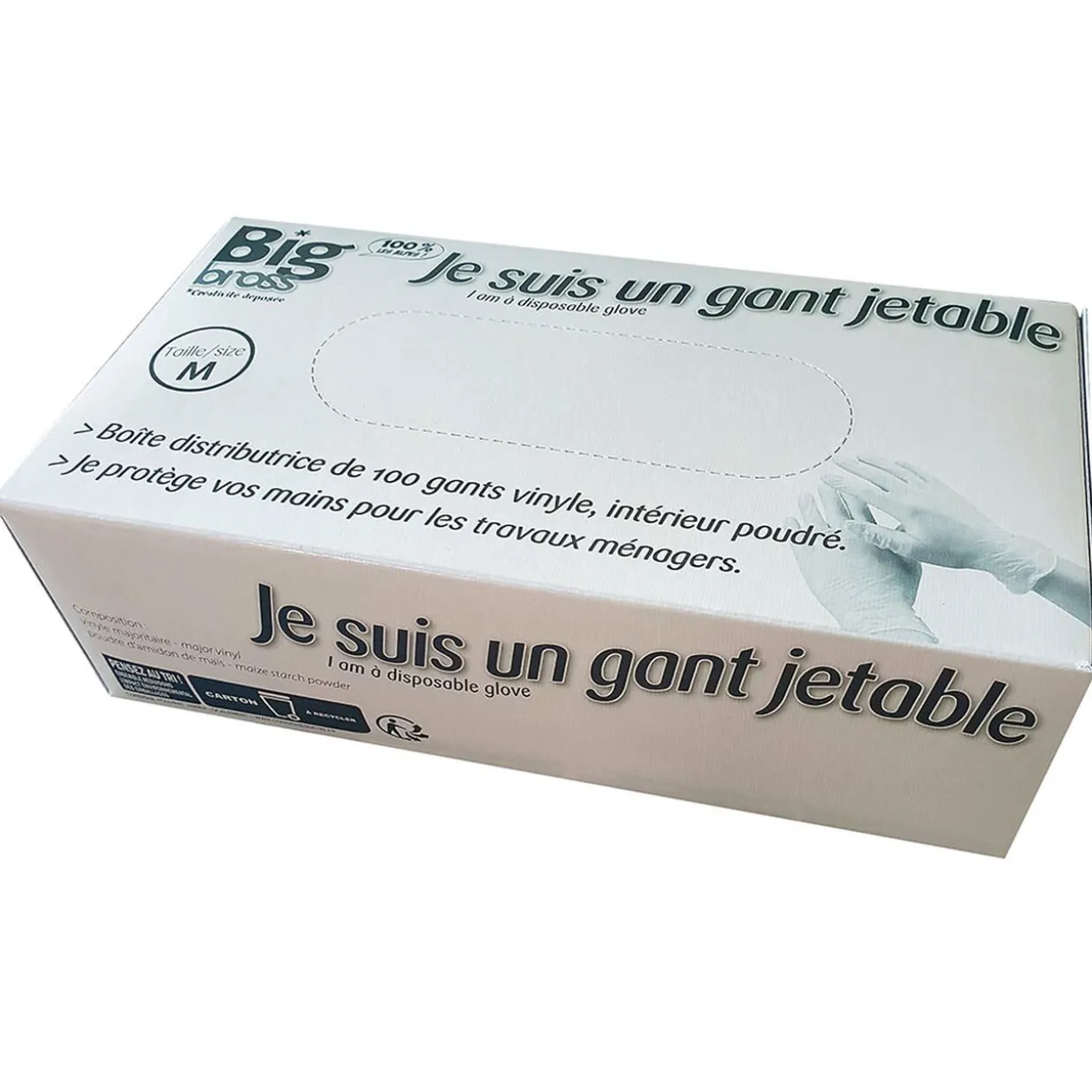 Gant en vinyle intérieur poudré taille L x 100