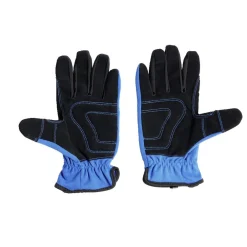 Gants mécanicien coton et cuir taille unique bleu