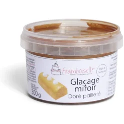 Glaçage miroir doré pailleté Framboiselle 300g